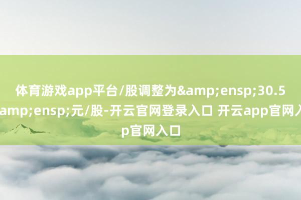 体育游戏app平台/股调整为&ensp;30.58&ensp;元/股-开云官网登录入口 开云app官网入口